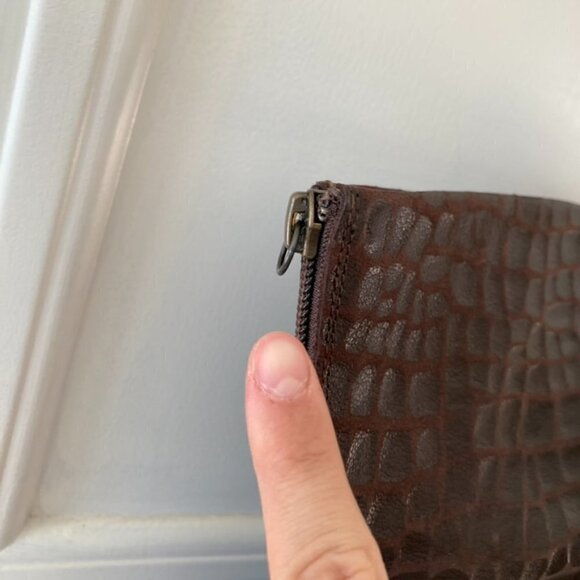 NIB Free People Date Night Elle Bitter Brown Leather Animal Print Block Heels 39 - Picture 8 of 12